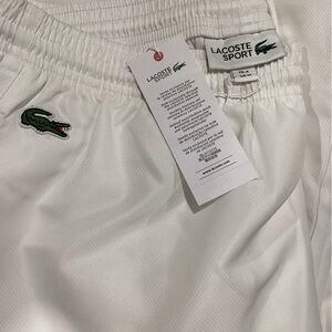 Lacoste White Nylon Joggers
